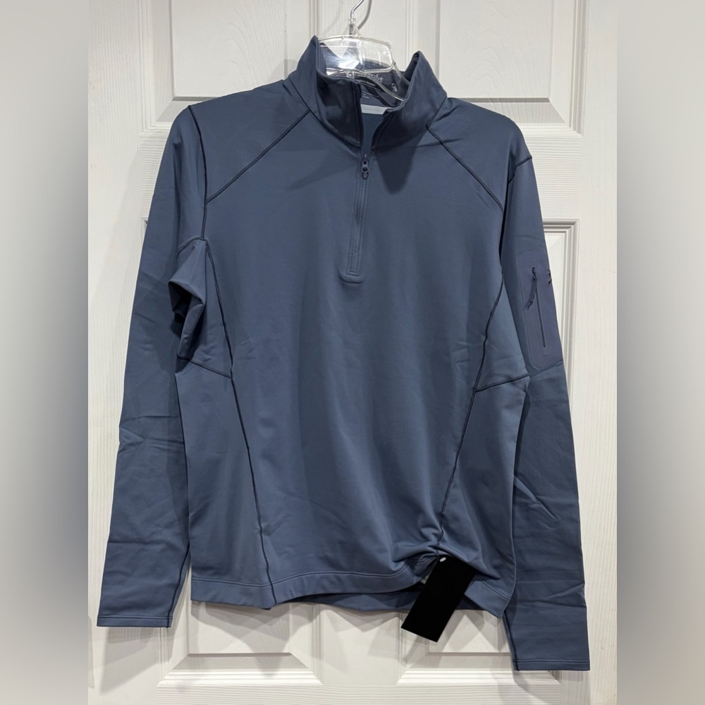 Arc'teryx Women's Large Rho Zip Neck Base Layer Top Long Sleeve Zip NWT Blue